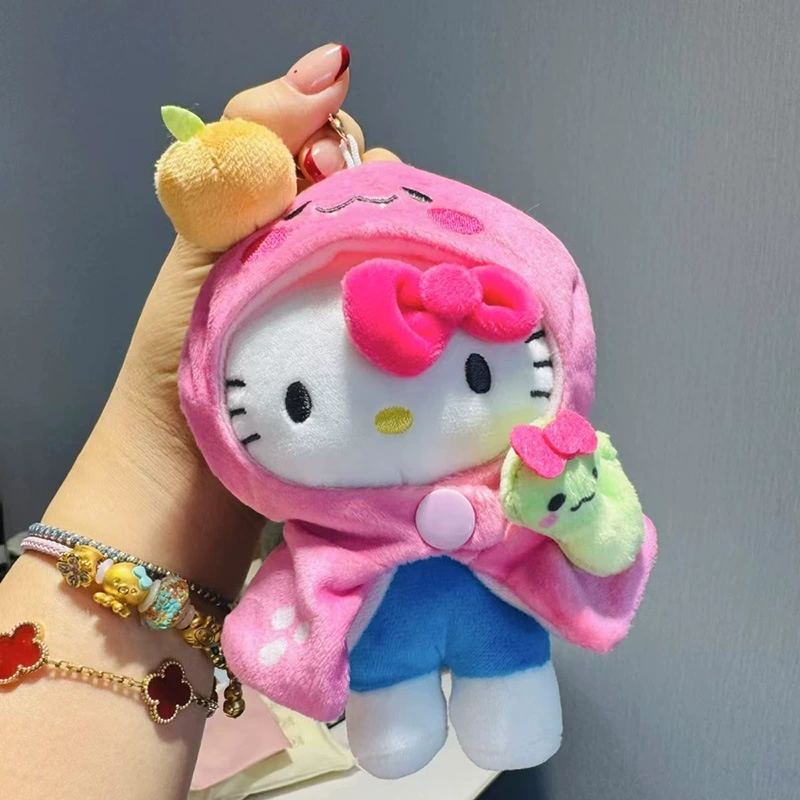 Брелок-подвеска Hello Kitty плюшевый, универсальный, маленький 2,8×2,2 см с металлическим карабином