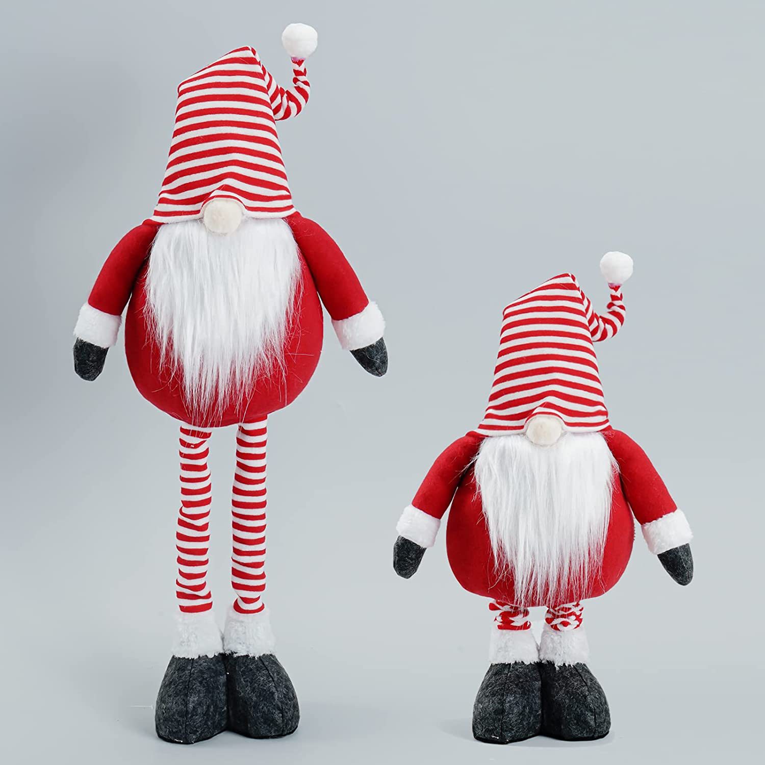 Nueva frontera decoraciones navideñas a rayas sin rostro muñeca de pie muñeca nórdica muñeca retráctil de Santa Claus