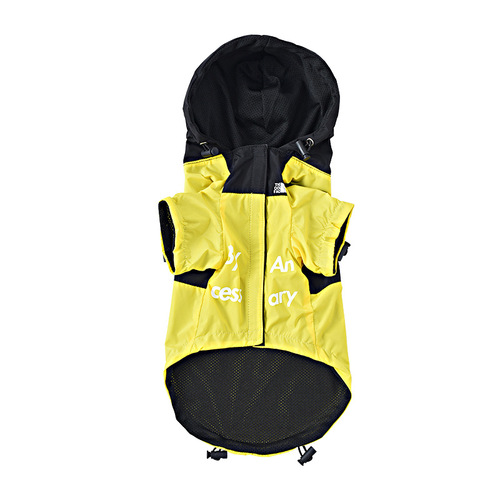 Cross-border new pet clothes, dog jacket, rainproof, breathable, two-legged hooded clothing, one piece drop shipping