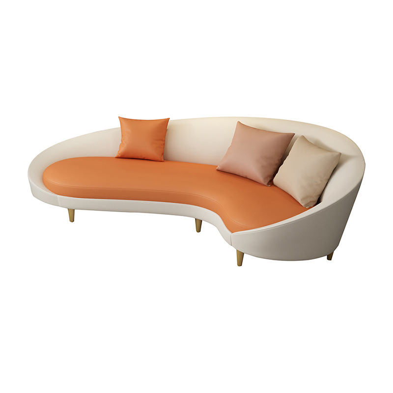 Sofá curvo para vestíbulo de hotel, sofá para recepción de salón de belleza, sillón individual, juego de mesa de centro, muebles de forma irregular para tienda de ropa. image 13