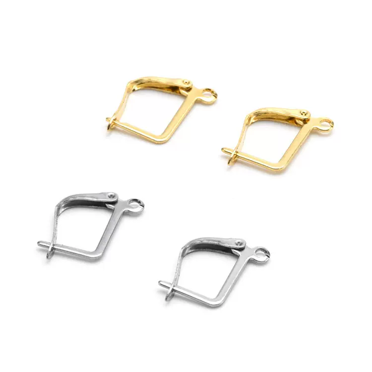 钛钢方形ins耳夹 镀金不锈钢法国气质耳扣 diy耳环饰品配件批发