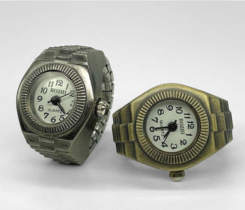 Quartz Movement Geometric Pattern All Seasons Season Retro Classic Style Geometric Quartz Watch Rings