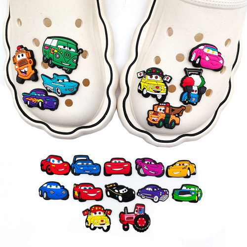 Car Racing 20th Anniversary Hole Hole Shoes Shoes Buckle Flower DIY Cartoon Smart Star Soft Rubber Croc Shoes Accessory