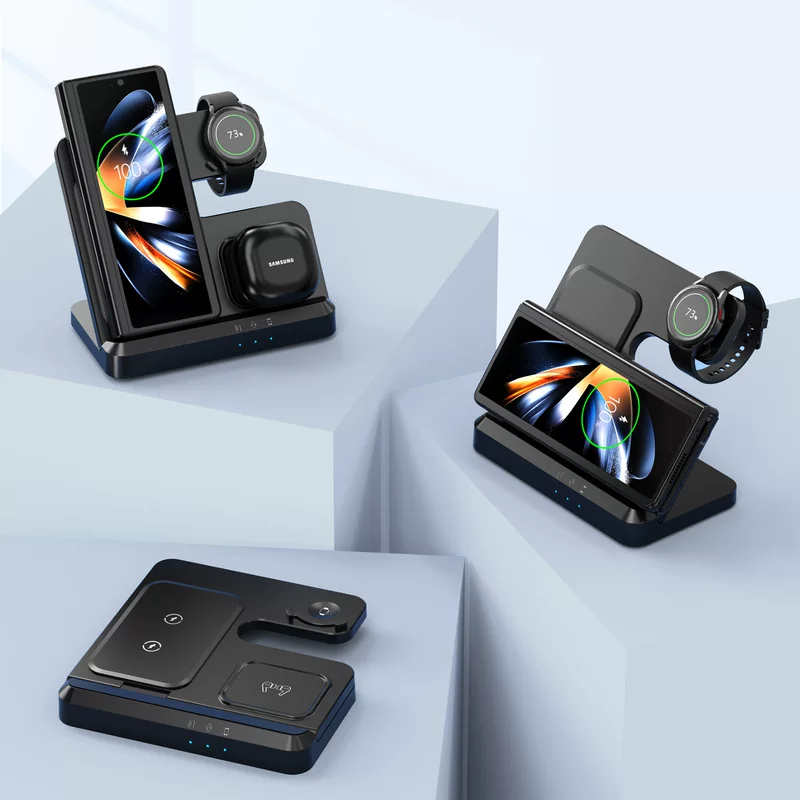 Apple, samsung, универсальное складное беспроводное совместимое зарядное устройство, с синхронизацией с телефоном, часами, наушниками