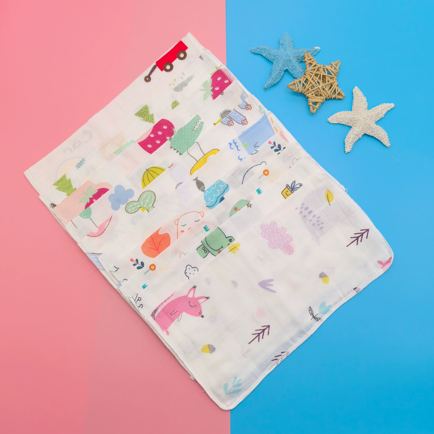 25*25 см высокой плотности двойной марлевый носовой платок банное полотенце для лица с мультяшным принтом Марлевое квадратное полотенце молочное полотенце