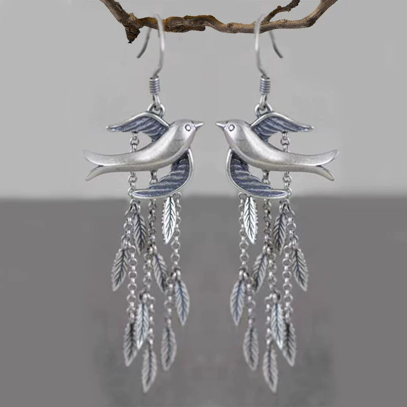 Европейские и американские трансграничные горячие продажи ласточки ивы серьги высокого уровня кисточки с длинными серьгами