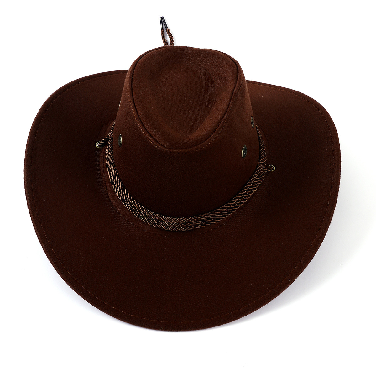 Sombrero para el sol de los hombres del verano borde grande sombrero de vaquero occidental sombrero de montar al aire libre sombrero de imitación de cuero sombrero fresco image 5
