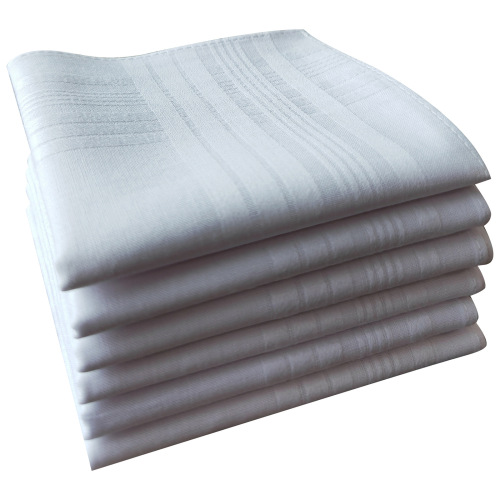 Pure Cotton Handkerchief with White Satin Edge, Cross-Border Best Seller, Soft Touch, Square 40cm, Business Suit Pocket Square