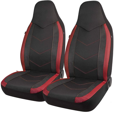 Universal seat cover Seat High Back Hooded Four - red-4-piece-set-2-front-seats