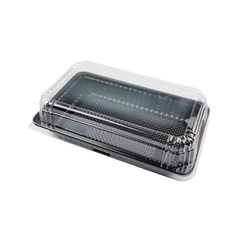 Fábrica de pastel de pollo caja de embalaje rectangular engrosada transparente desechable plástico guzao caja de embalaje de alimentos