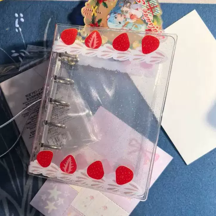 Кремовая клубника ПВХ, карта книга, ноутбук, оторванный лист, 3 дюйма
