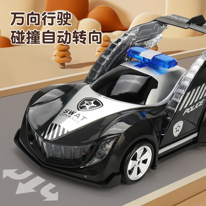 Tiktok misma deformación eléctrica policía coche música luz truco giratorio universal camión de bomberos juguete para niños al por mayor