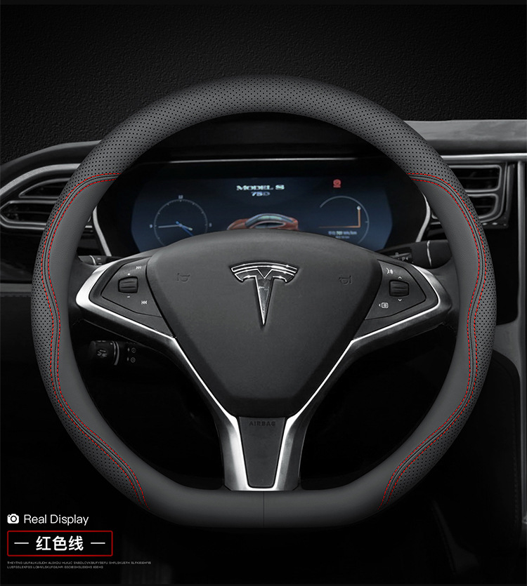 Leather steering wheel cover 21 model3 modelY modelX modelS three sets of edamame