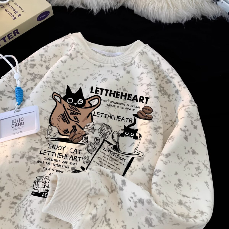 Huamian Sweatshirt 2025 New Trendy Brand American Style Loose Fit Youth Boys' 320g Long Crewneck Sweatshirt