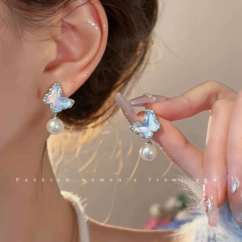 Серьги из серебра 925 с жемчужным бантиком, микровклейка цирконием, стиль 2026