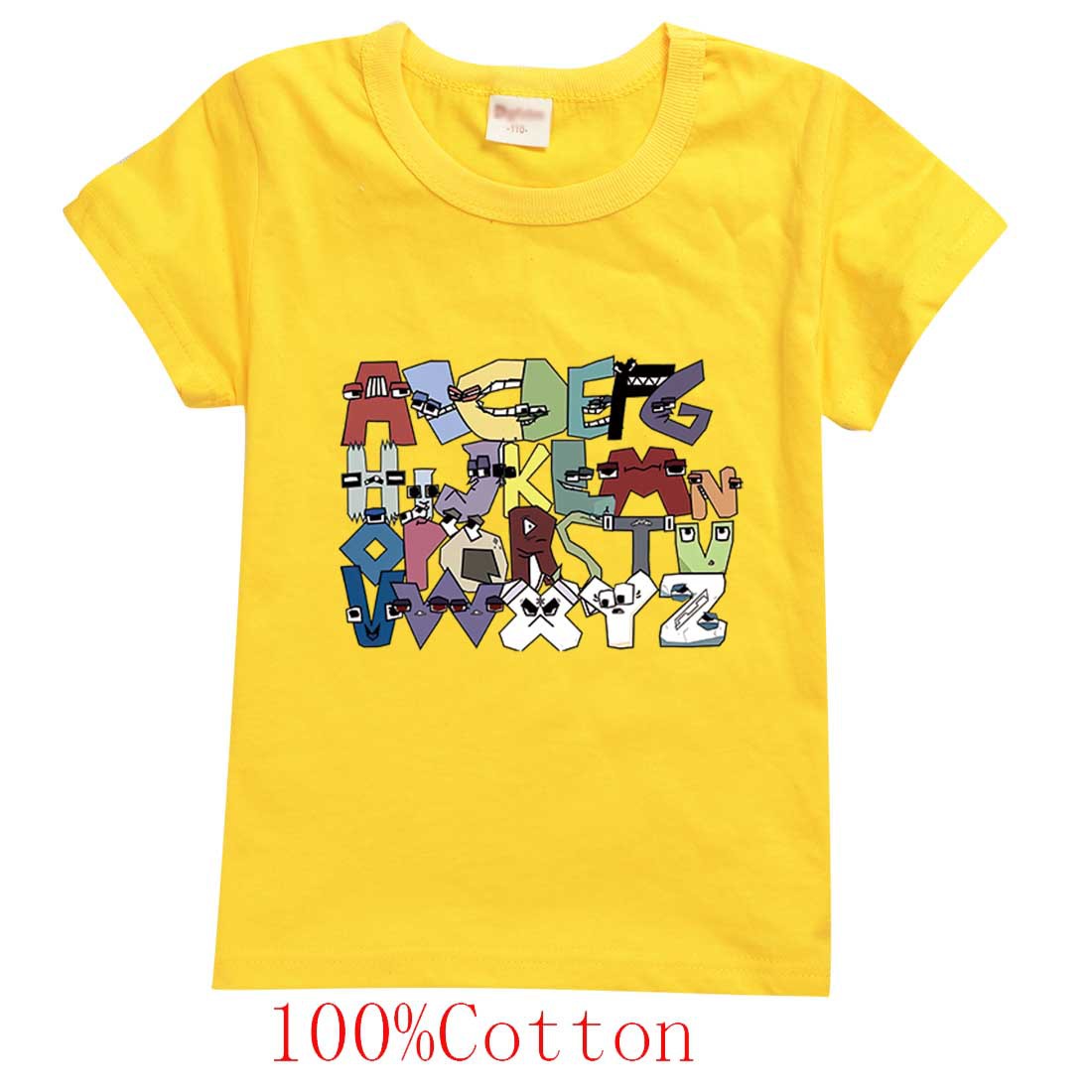 Jungen & Mädchen Sommer Mode Tops T-Shirts Kinder 100% T-Shirts 26 Alphabet Lore Print lässig Familie Kinder Kleidung 2-14 Jahre – Detail 6