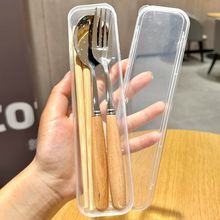 叉子不锈钢可爱筷子勺子套装学生成人便携式餐具收纳盒代发跨境