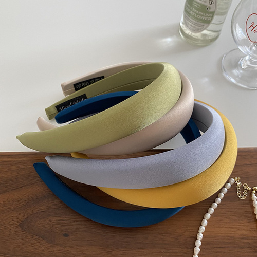 Korean summer fresh blue-green high headband hair accessory butterscotch color wide-brimmed hairband internet celebrity hairpin