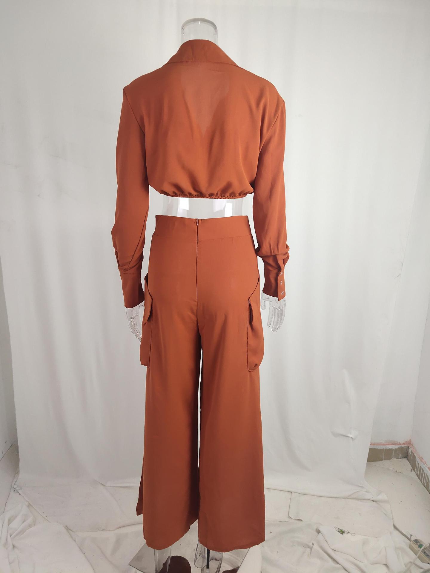403g Weight Long Sleeve Sleeve Length Polyester Fabric Type Leisure Suit Sets Type Casual, Office, Daily Occasion Shirt Collar Neckline Pocket Function Slim Fit Type Solid Color Pattern Spring Season Women's Gender Elegant Style, Temperament Commuter Style Casual Office Daily Women's Elegant Style Temperament Commuter Solid Color Polyester Leisure Suit Pants Sets 8