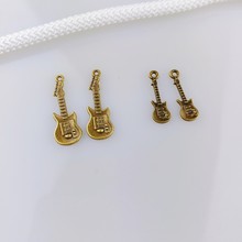 古铜色合金饰品配件平面 吉他 乐器吊坠DIY创意手作乐器挂件批发