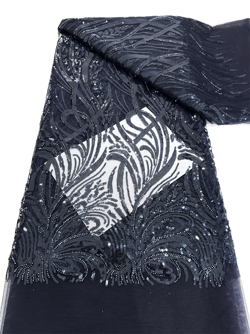 Nueva tela de lentejuelas de tubo de cuentas de moda tela de bordado con cuentas vestido de novia de alta costura tela de vestido de moda