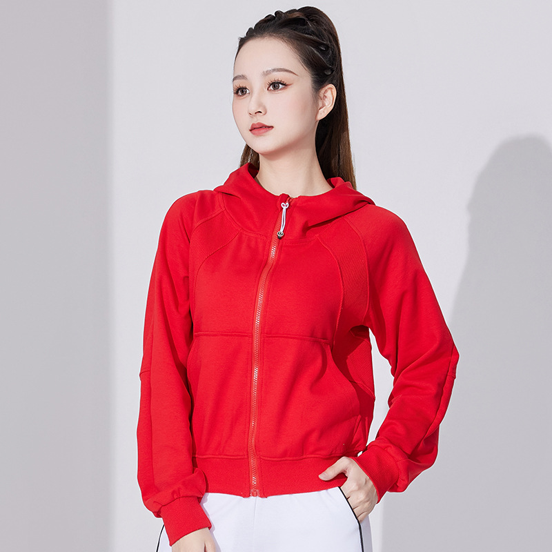 MoMoDa Spring Hooded Loose Sport Coat for Women, Zipper Casual Running Fitness Top Sweatshirt Yoga Wear