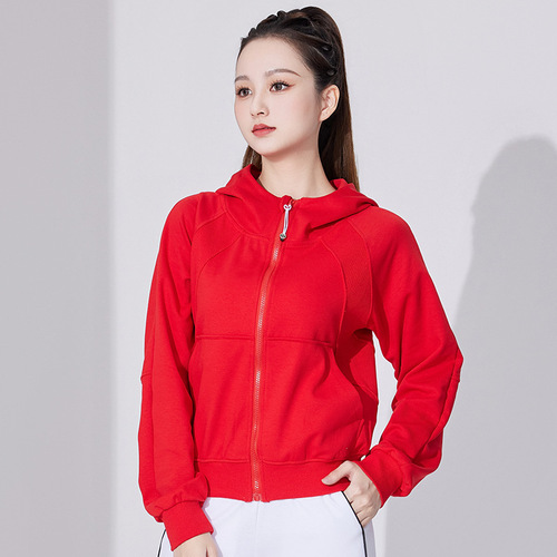 MoMoDa Spring Hooded Loose Sport Coat for Women, Zipper Casual Running Fitness Top Sweatshirt Yoga Wear