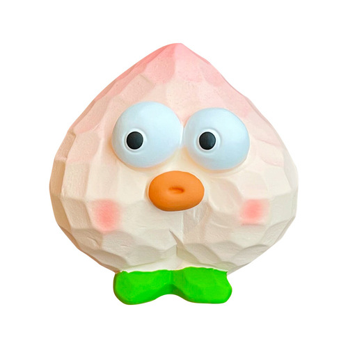 Original Wood Carving Style Generation 2 Fruit Shelf Accent Resin Cartoon Cute and Adorable Big-Eyed Indoor Car Desk Decor