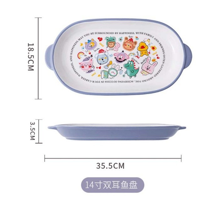 Spring Outing Season-14-inch wide-rim fish plate
