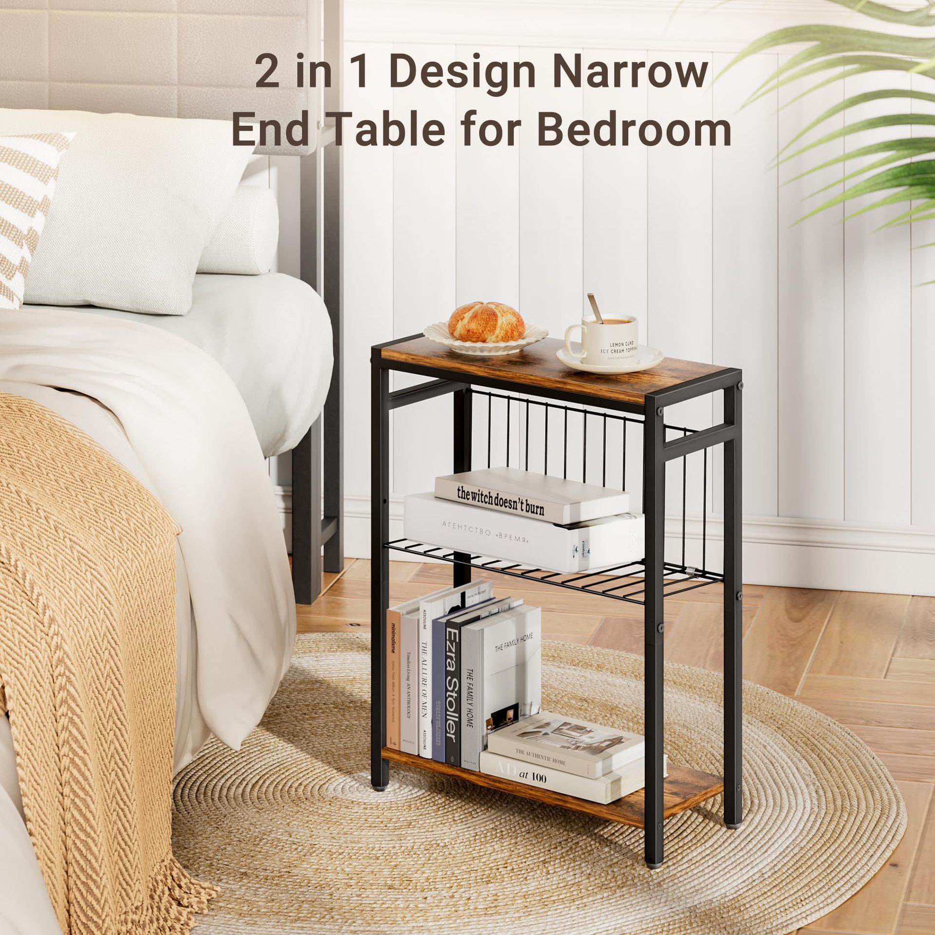 Comercio exterior personalizado tabla lateral tabla lateral estrecha al lado del sofá dormitorio almacenamiento al lado de la cama pequeño gabinete de cabecera esquina