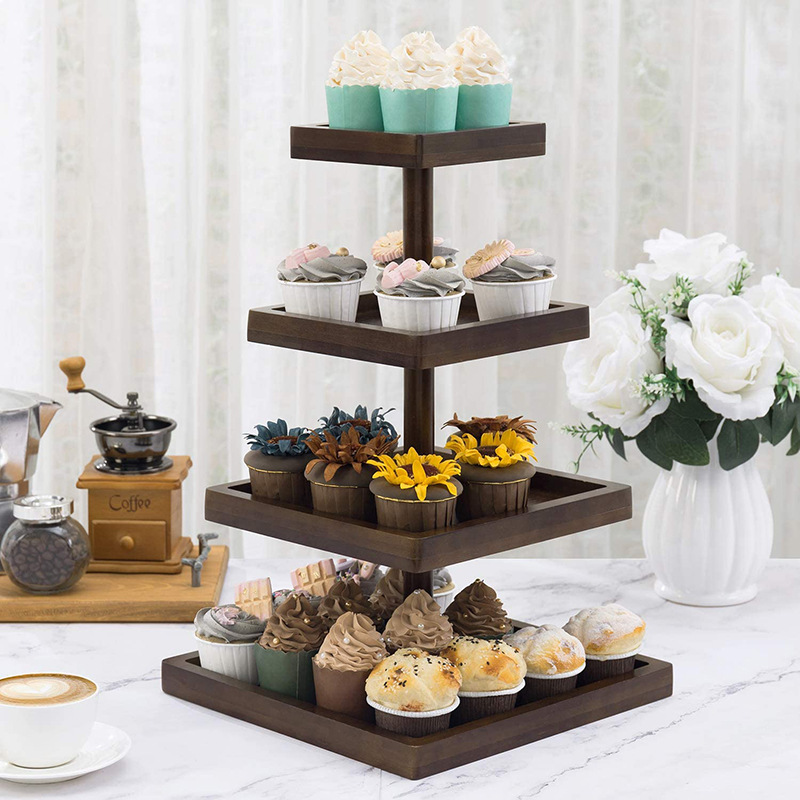 Fruit Plate Retro Desktop Multi-layer Dessert Cake Display Rack…