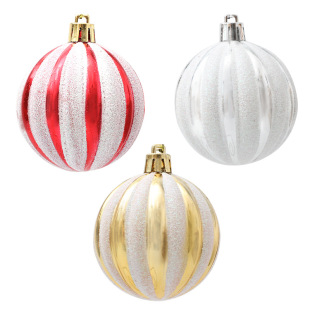 Cross-border supply wholesale Christmas plating painted plastic ball 6cm pumpkin ball Christmas tree pendant decorative ball