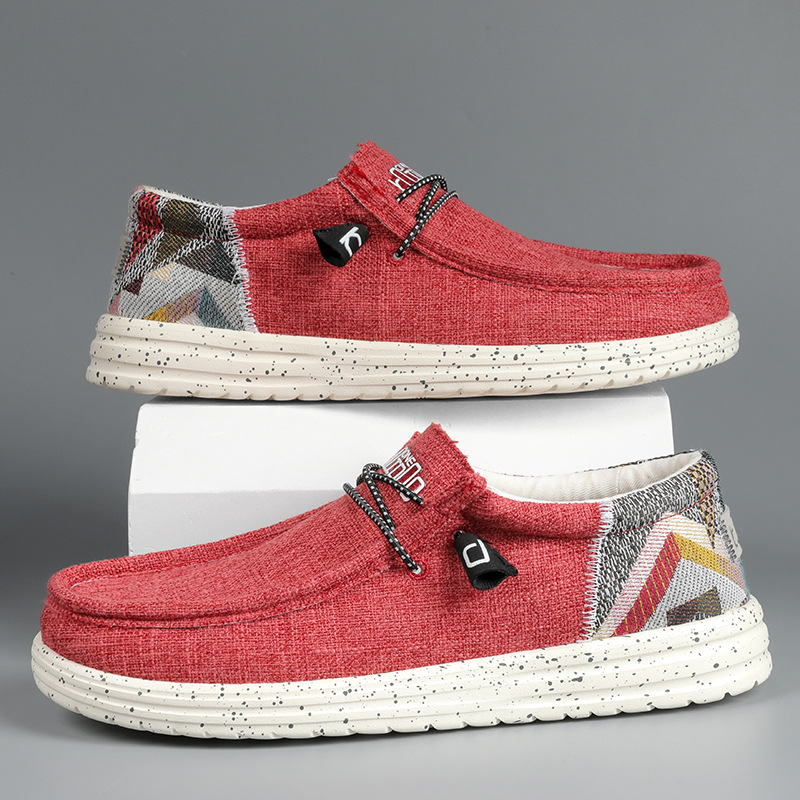 2025 transfronterizos respirables y cómodos nuevos zapatos casuales de un pie para hombres zapatos de lona