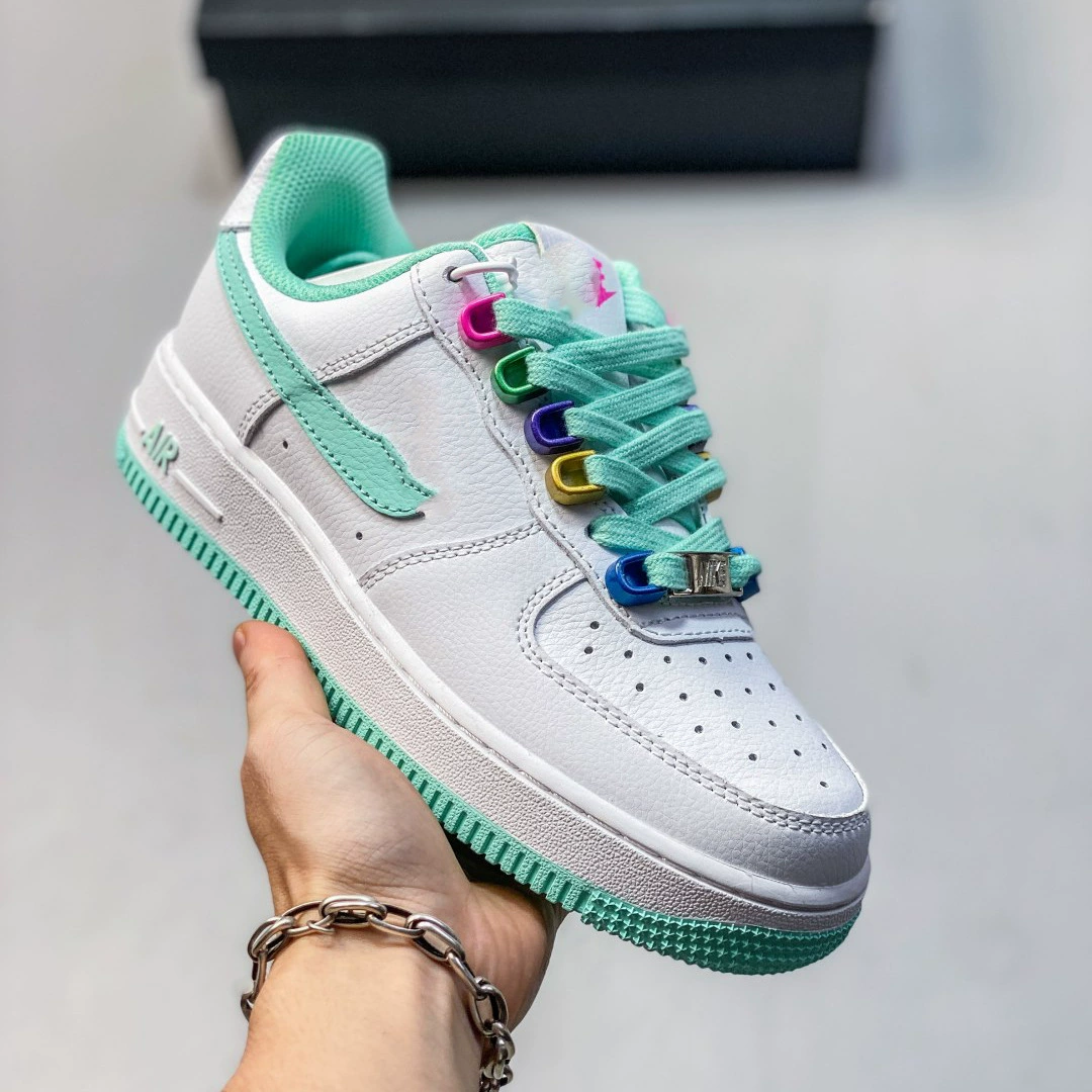 High-Quality Af1 Stussy Casual Sneakers Air Force 1 All-Black Classic Comfortable Height-Increasing Unisex White Shoes