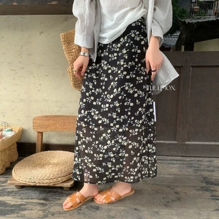 清仓不退换2026夏季女韩系温柔风飘逸碎花百搭显瘦休闲雪纺半身裙