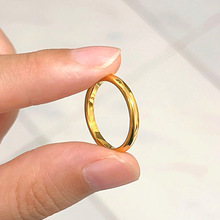 小红书爆款高背版泥鳅背戒指女时尚轻奢黄金色光面指环一件代发