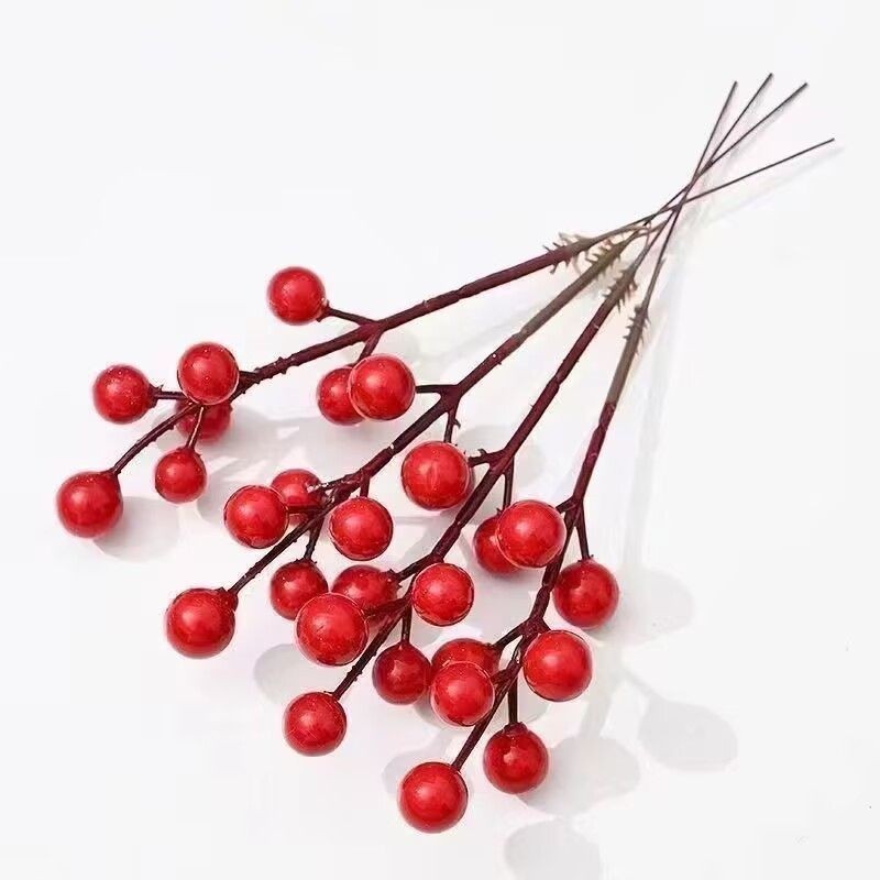 红果发财果手工插花盆景仿花材料花店专用年宵花福桶配件仿真花