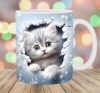 3D plane color cat Cat Kitty Kittensewing Machine Ceramic Coffee Mark Cup