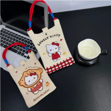 卡通针织手提包Kitty猫咪小熊发财图案迷你托特包百搭通勤手机包