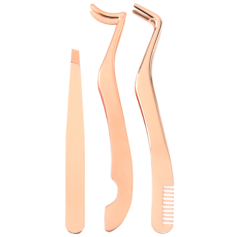 Injerto de pestañas postizas pinzas traje portátil clip de Peine clip de cejas clip de siete en forma de clip de pestañas postizas herramienta auxiliar