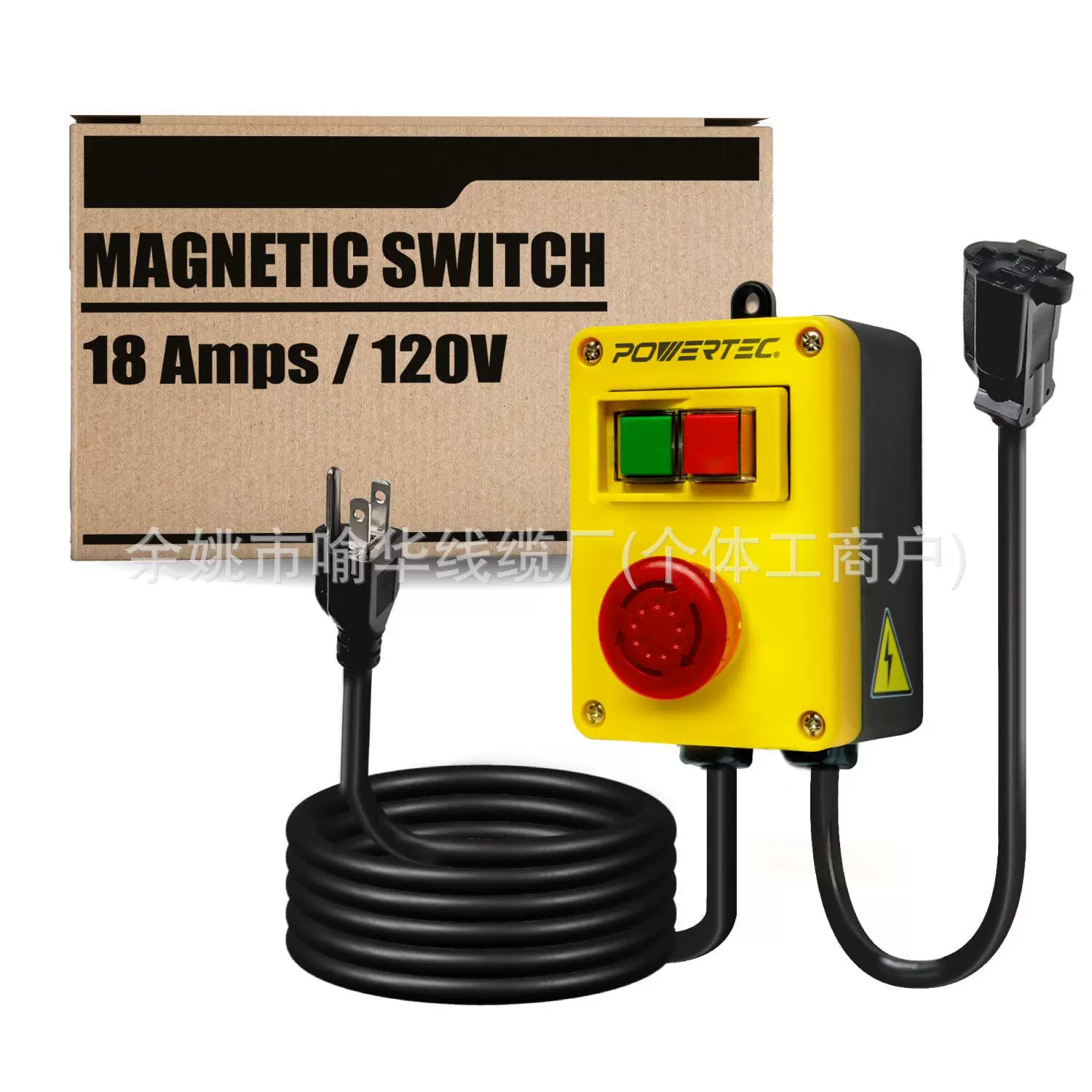 POWERTEC 120V, 开关 带紧急停止按钮,适用于台锯钻按1PK (71970)