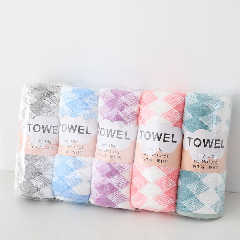 Gift Souvenir Towel Coral Velvet Three-Color Lint-Free Than Pure Cotton Absorbent Adult Face Washcloth Wholesale