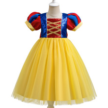 2025跨境新款万圣节角色扮演白雪公主长裙儿童装女童连衣裙长裙