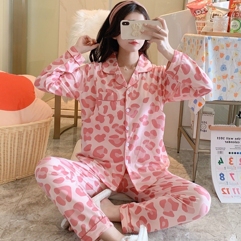 Fábrica directa primavera / otoño / verano meses pijamas embarazadas cardigans de manga larga con la solapa de dibujos animados ropa de alimentación set