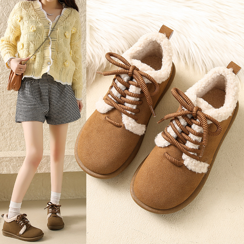 2024冬季新款勃肯鞋加绒ins韩版女学生板鞋运动保暖休闲鞋BN5803