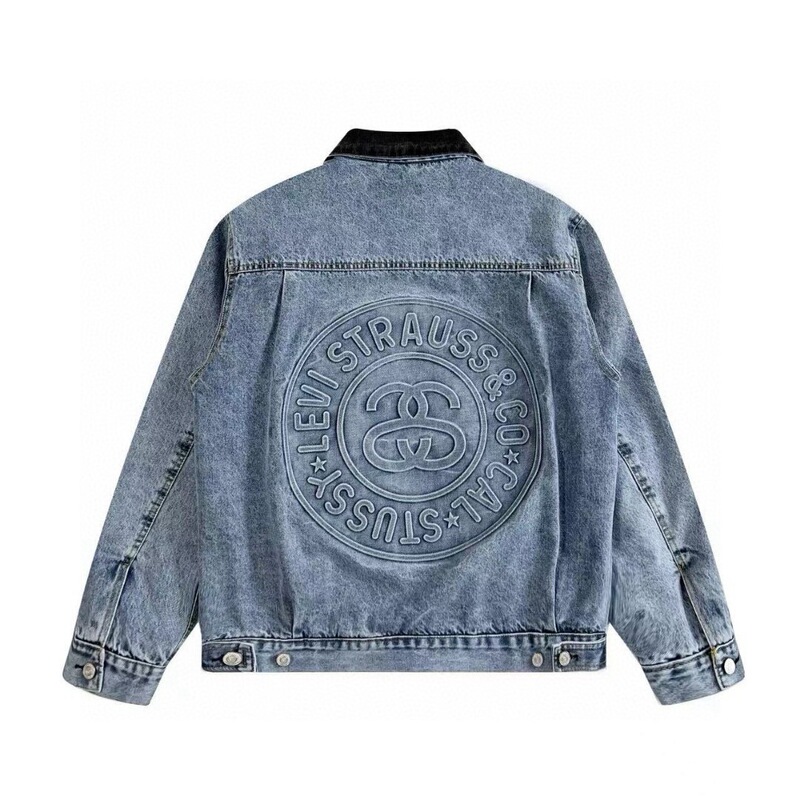 Stussy x Levi's 150周年浮雕牛仔外套夹克美式工装穿搭 男女同款|undefined