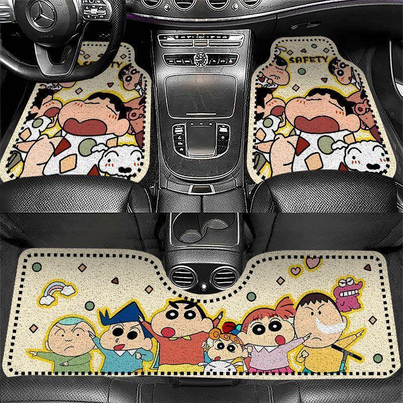 Cross-border TEMU delivery of Crayon Shin-chan car floor mats, thickened silk loop mats, non-slip, dirt-resistant, cuttable, wear-resistant floor mats