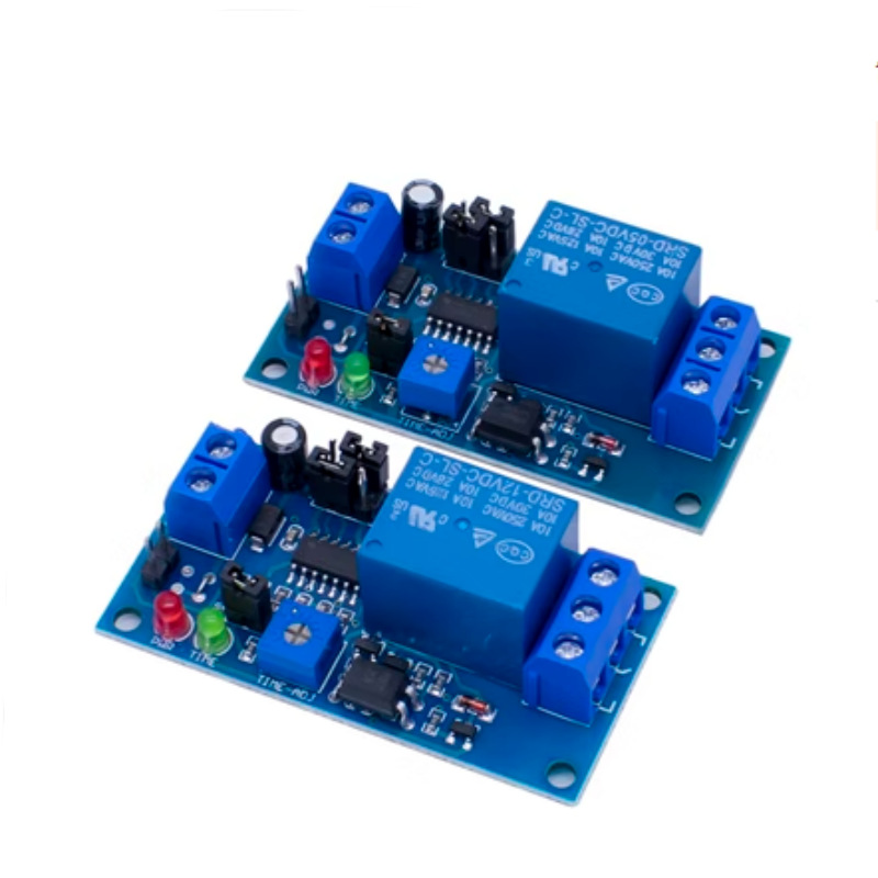 常开型触发延时开关继电器5V12V延时电路定时震动报警器模块