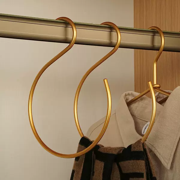 Scarf Storage S-Shaped Hook Solid Aluminum Alloy Scarf Hanger Multi-Functional Large S-Shaped Hook Metal Towel Hook