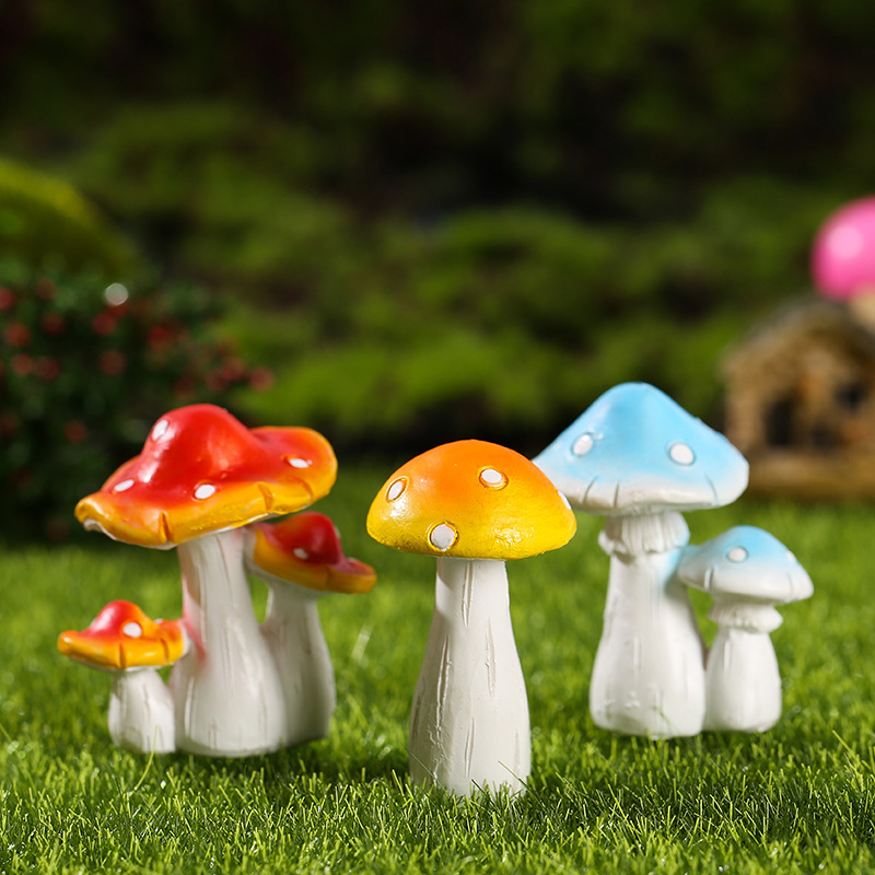 Moss Micro Landscape Decorative Ornaments Resin Jewelry Mushroom Cluster Creative Ornaments Size Mushroom Fleshy Plant Jewelry